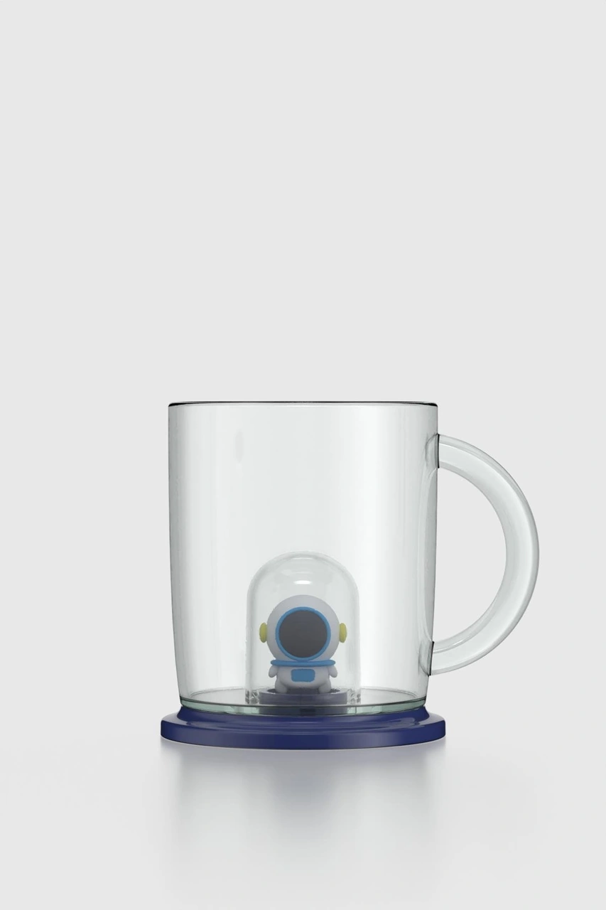 Renga Joy Astronot Figürlü 250 Ml Kulplu Tritan Bardak 222059 Mavi Mavi