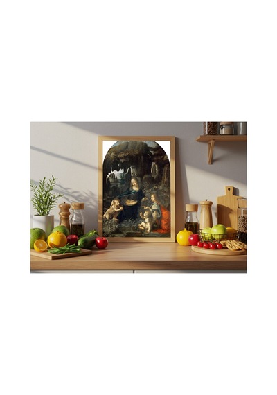 Rönesans Leonardo Kayalıklar Bakiresi Çerçevesiz Poster 21x30 Cm A4 Tablo Rönesans Klasik Sanat