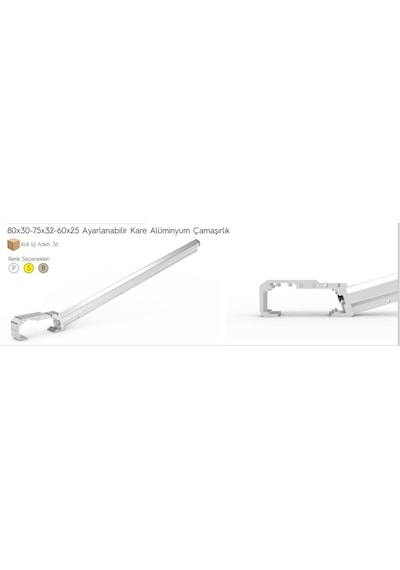 Ayarlı Balkon Çamaşır Askılığı 80x30/60x25 Gri