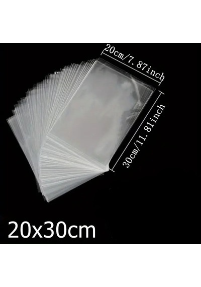 Hg Ambalaj 50 Adet 20x30 Cm Bantsız Şeffaf Opp Jelatin Poşet, Kurabiye Poşeti