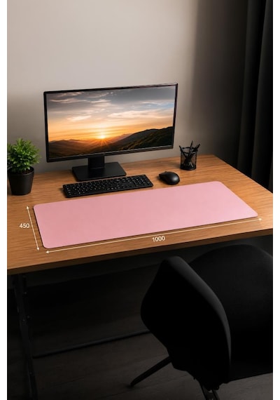 Gaming Oyuncu Klavye Fare Altlığı Kaymaz Taban Büyük Mouse Pad Pu Bk 1000 450mm Pembe