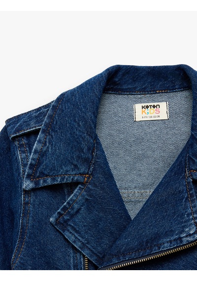 Koton Pamuklu Uzun Kollu Kemer Detaylı Fermuarlı Denim Ceket Orta İndigo 5skg20029ad İndigo Koton Pamuklu Uzun Kollu Kemer Detaylı Fermuarlı Denim Ceket Orta İndigo 5skg20029ad İndigo