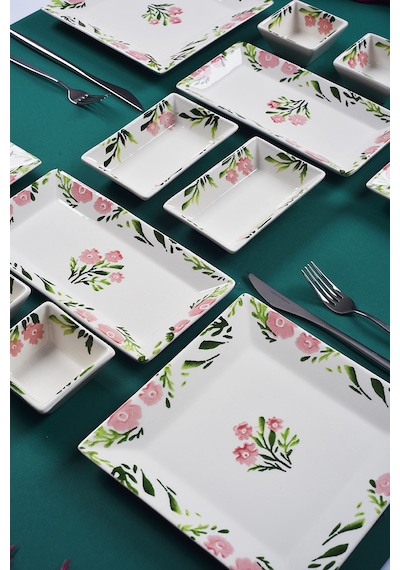 Piatti Naturali 12 Parça 4 Kişilik Bahar Kahvaltı Takımı Handmade Sunum Set Çok Renkli