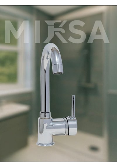 Armut Baston Borulu Banyo Lavabo Bataryası Çeşmesi Musluğu Çift Su Girişli Krom