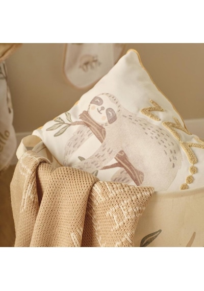 Sloth Hayvan Baskılı%70 Pamuk%30 Polyester Oyuncak Sepeti, Çok Renkli, 36x40 Cm
