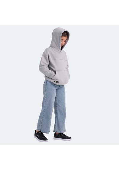 Slazenger LENE Çocuk Kapüşonlu Cepli Taş Gri Sweatshirt