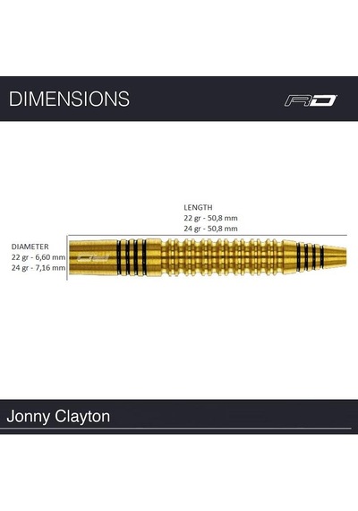 Red Dragon Jonny Clayton Gold % 90 Tungsten Çelik Uçlu Dart Oku