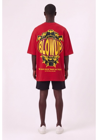 Blow Up So Hungry Kırmızı Oversize Erkek T-shirt 142756 Siyah