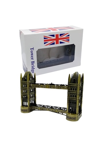 Vintage Metal Londra Köprüsü Tower Bridge Antik Bronz 16 Cm