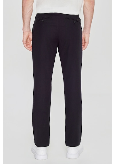 Altınyıldız Classıcs Erkek Sıyah Regular Fit Normal Kesim Yan Cepli Armürlü Casual Pantolon Siyah