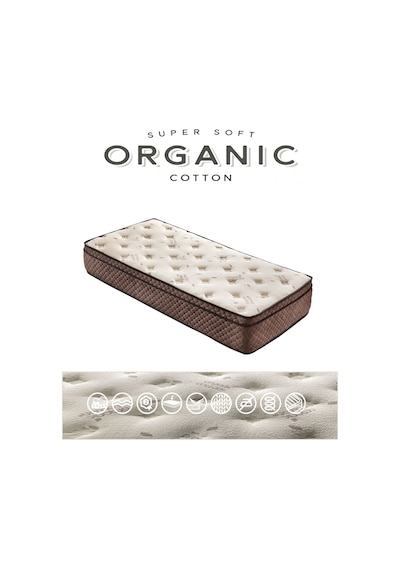 Babyhopeankara Heyner 100X200 Organic Cotton Pedli Ortopedik Yaylı Yatak 100*200