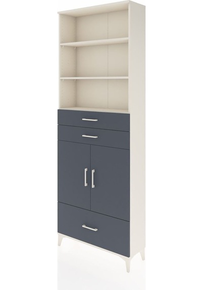 Arges Dolap 5 Raflı 3 Çekmeceli 2 Kapaklı 88x30x243 Aytaşı-antrasit Aytası