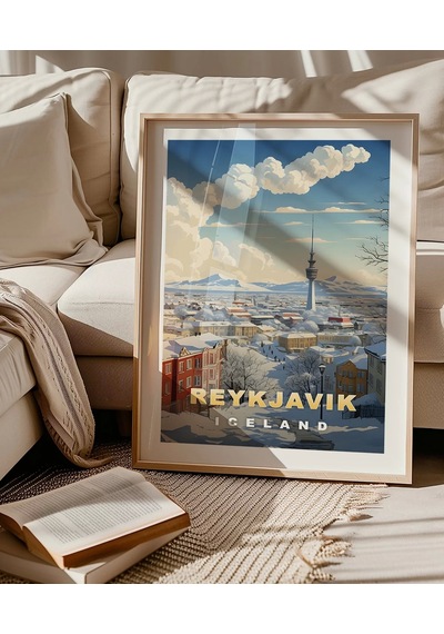 Çerçevesiz Poster Reykjavik Kış Güzelliği