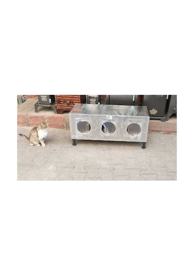 Kedi Evi Kedi Yuvası Kedi Barınağı %100 Su Soğuk Ve Kar Karumalı Ayaklı 3 Bölmeli 90x40x36cm