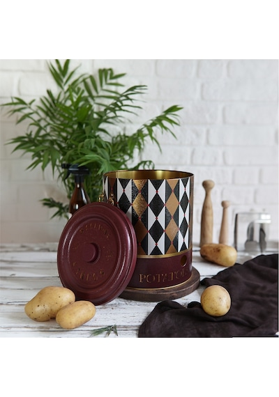 Circus Potatoes Desenli Metal Patateslik, 22.5 X 24 Cm, 9 Lt