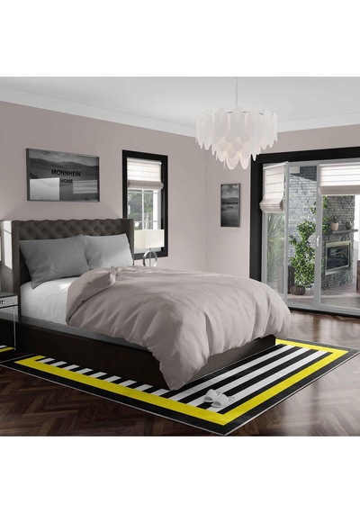 Kaymaz Taban Yıkanabilir Halı Mutfak, Salon, Yatak Odası İçin Modern Dijital Baskı Halı Slnhalı89 - 369 Çok Renkli