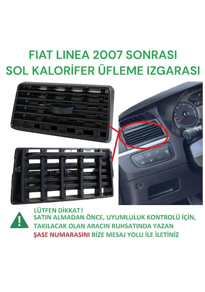 Fiat Linea Kalorifer Üfleme Izgarası 2006 Ve Sonrası Sol Ön Köşe Şöför Tarafı
