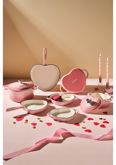 Karaca Love Demir Döküm Emayeli Tava 20 Cm Pembe