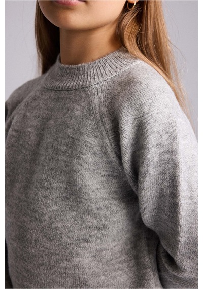 Defacto Reglan Kol Bisiklet Yaka Triko Basic Kazak Kız Çocuk H8406a826augr91 Gri-gr91