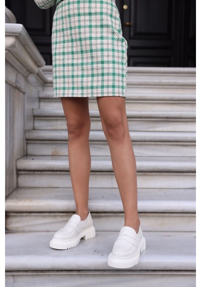 Martina Nude Hakiki Deri Kadın Loafer Ten