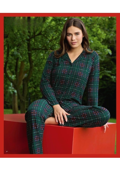 Pijamoni Kadın Süet Önden Düğmeli Likralı Pijama Takımı 4 - 1 Adet 001