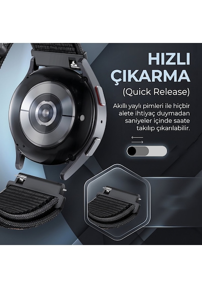 Caseonn Xiaomi Mi Watch Kordon Hasır Kumaş Nylon Kayış Rose Pink