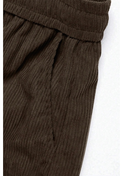 Genius Store Genıus Erkek Pantolon Fitilli Kadife Bol Paça Oversize Pantolon Kahverengi