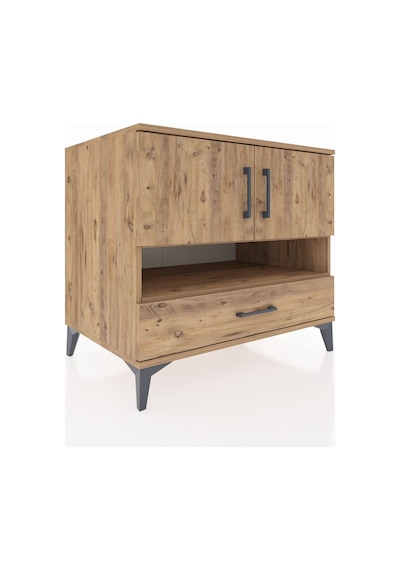 Kronos Şifonyer 3 Raflı Tek Çekmeceli 2 Kapaklı 88x59x80 Çam-çam Atlas Çam