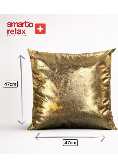 Smarto Relax Tekli Desenli Dekoratif Dolgulu Kırlent 45x45 Cm - Smr-kır-043 Siyah - Altın
