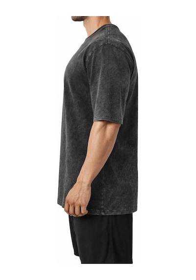 Dark Line Erkek Oversize Yıkama Efektli Basic Tshirt Füme