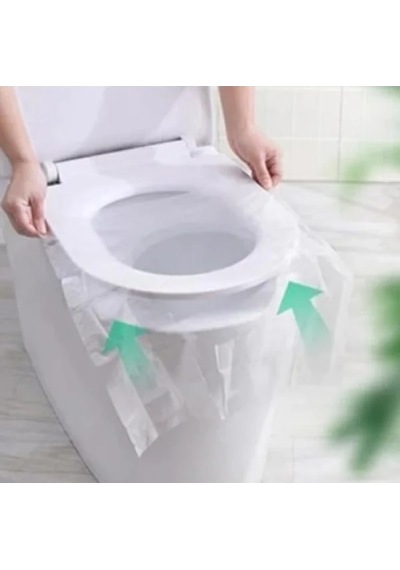Tek Kullanımlık Hijyenik Klozet Kapağı Örtüsü - 50 Adet Açık Ahşap
