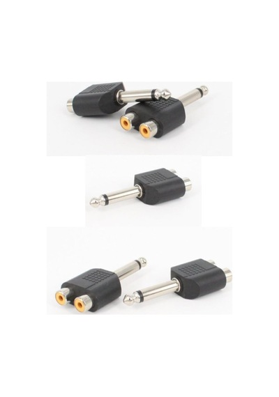 5 Adet 6.3mm Mono Anfi Amfi Mikrofon Ses Jakı Jack - 2 Rca Dişi Audıo Lale Tos Dönüştürücü