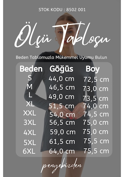 Kadın Viskon Full Likra Tunik-füme-füme Füme