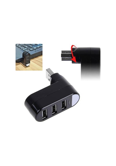 3 Port 180 Dirsek Usb Hub Çoğaltıcı Çoklayıcı Usb 2.0 Çoklama
