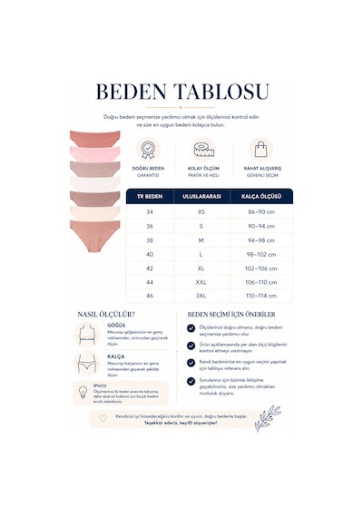 Sebatingo Kadın Külot Bikini Pamuklu Soft Renkli 7 Li Paket