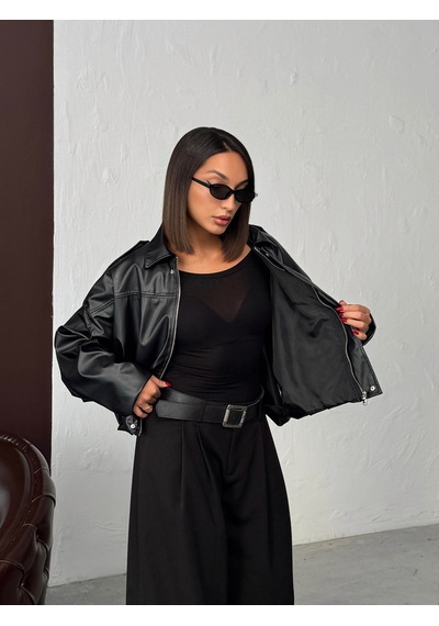 Verymoda Suni Deri Mont F2035 Siyah