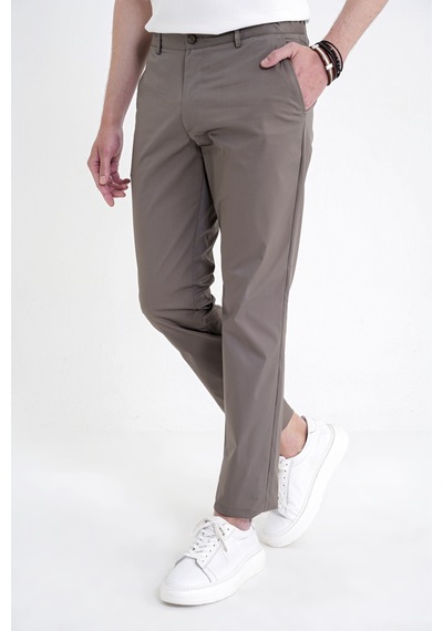 Comfort Fit Yan Cep Beli Lastikli %97 Pamuk Haki Pantolon P 1214