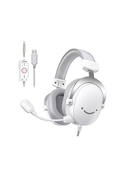 Ampligame H6w Beyaz Mikrofonlu Oyuncu Kulaklığı Usb Bağlantı İle Düşük Gecikme Ve Yüksek Ses Kalitesi