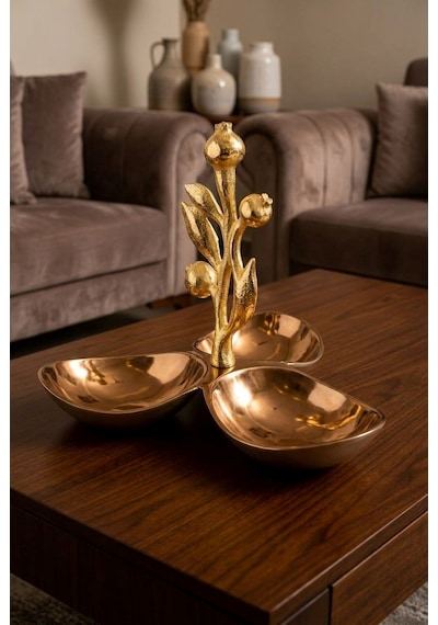 Leaf Rose Gold Dekoratif 3'lü