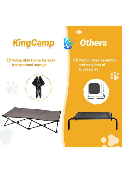 Kingcamp Pets Sedum L Katlanır Köpek Yatağı Siyah