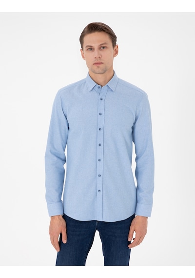 Pierre Cardin Erkek Açık Mavi Gömlek Desenli 50298878-vr003 Açık Mavi