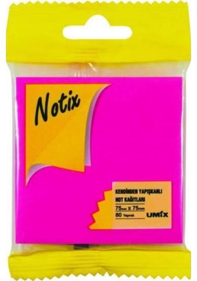 Yapışkanlı Not Kağıdı 75x75 Mm 80 Yp Neon Pembe