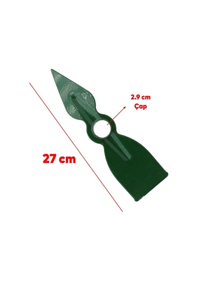 Badem10 Metal Çapa Bahçe Çapası Çift Taraflı Sivri Düz Hobi Çapa 27 Cm Demir Döküm