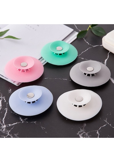 2 Kademeli  Dokunmatik Lavabo Tıkacı Silikon Lavabo Gider Tıpası Çok Renkli
