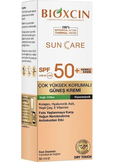 Bioxcin Sun Care Çok Yüksek Korumalı Yağlı Ciltler İçin Renkli Güneş Kremi Spf 50+ 50 ML