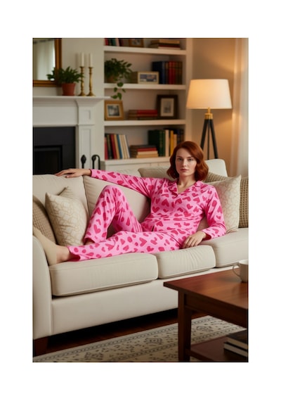 Ersefa Kadın Şekerlemeli Pijama Takımı Fonksiyonel Dayanıklı Kaliteli Ko Pembe