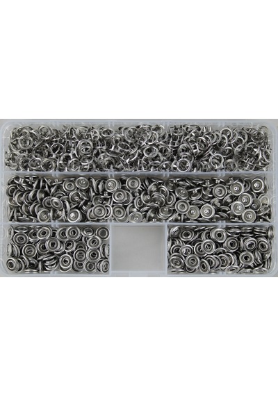 350 Set 9.5 Mm Karışık Renkli Metal Çıt Çıt ve Saklama Kutusu