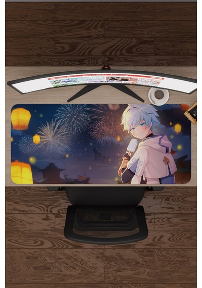 Chongyun Genshin Impact Anime Gacha V4 - 90x40 Xxl Gaming Mouse Pad Fare Altlığı