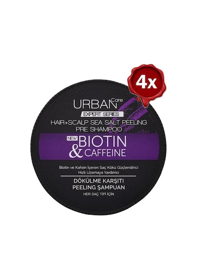 Urban Care Expert Biotin & Kafein Peeling Şampuan 200 Gr X 4