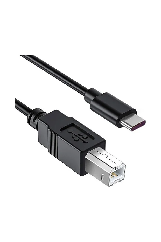1.5 Metre 1.5mt Type-c To Usb Telefon Bilgisayar Tablet Için Mıdı Org Piyano Yazıcı Çevirici Kablo Siyah
